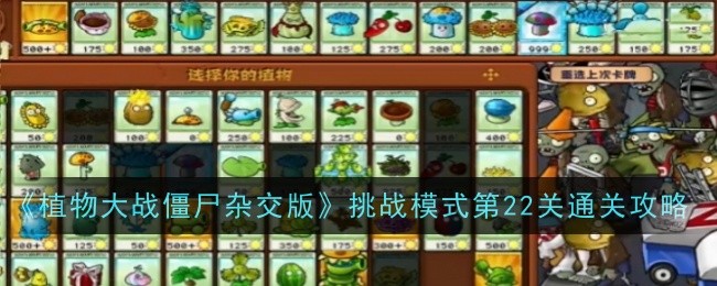 植物大战僵尸杂交版挑战模式第22关怎么通关 挑战模式第22关通关攻略图1