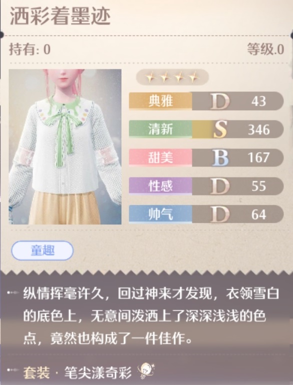 无限暖暖笔尖漾奇彩服装图鉴 无限暖暖清新套装笔尖漾奇彩部件一览图4